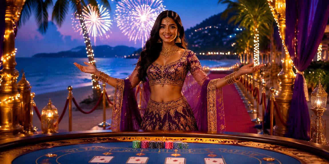 Online Rummy players enjoying game at seaside setting in India