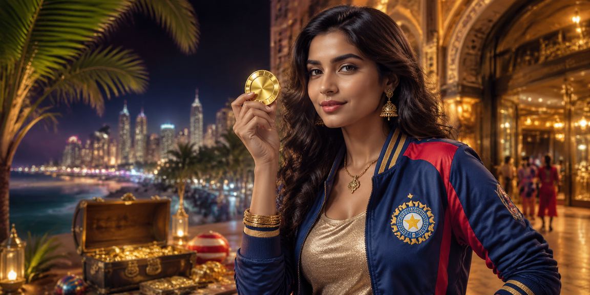 Rummy player making online deposit at beach resort in India